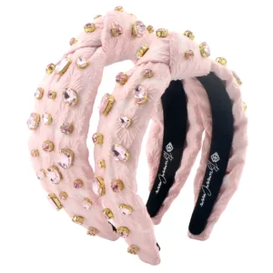 Child Size Light Pink Textured Headband with Crystals-Brianna Cannon Hot