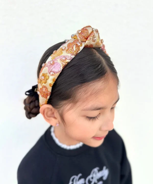 Child Size Metallic Fall Leaves Headband-Brianna Cannon Sale