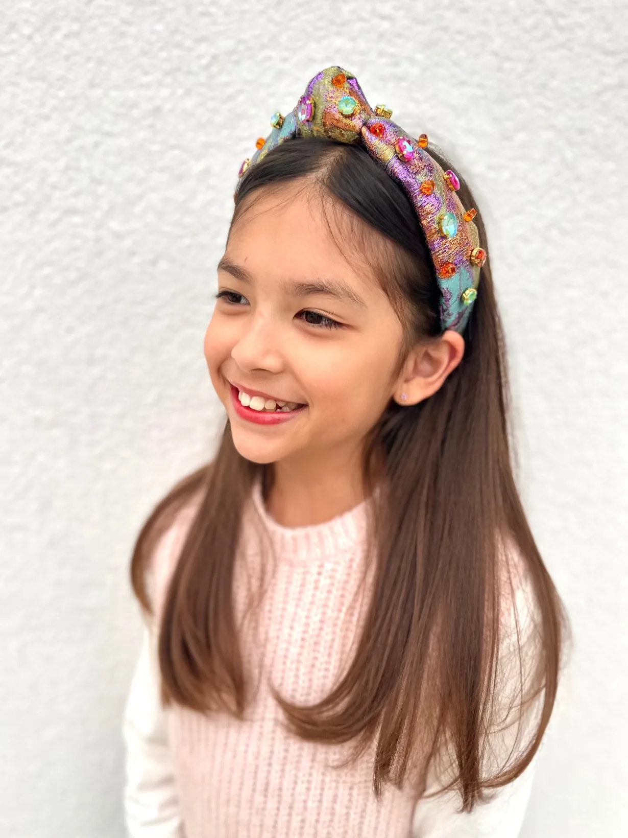 child_size_metallic_iride_1.webp Child Size Metallic Iridescence Brocade Headband With Crystals-Brianna Cannon Fashion