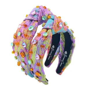 Child Size Metallic Iridescence Brocade Headband With Crystals-Brianna Cannon Fashion