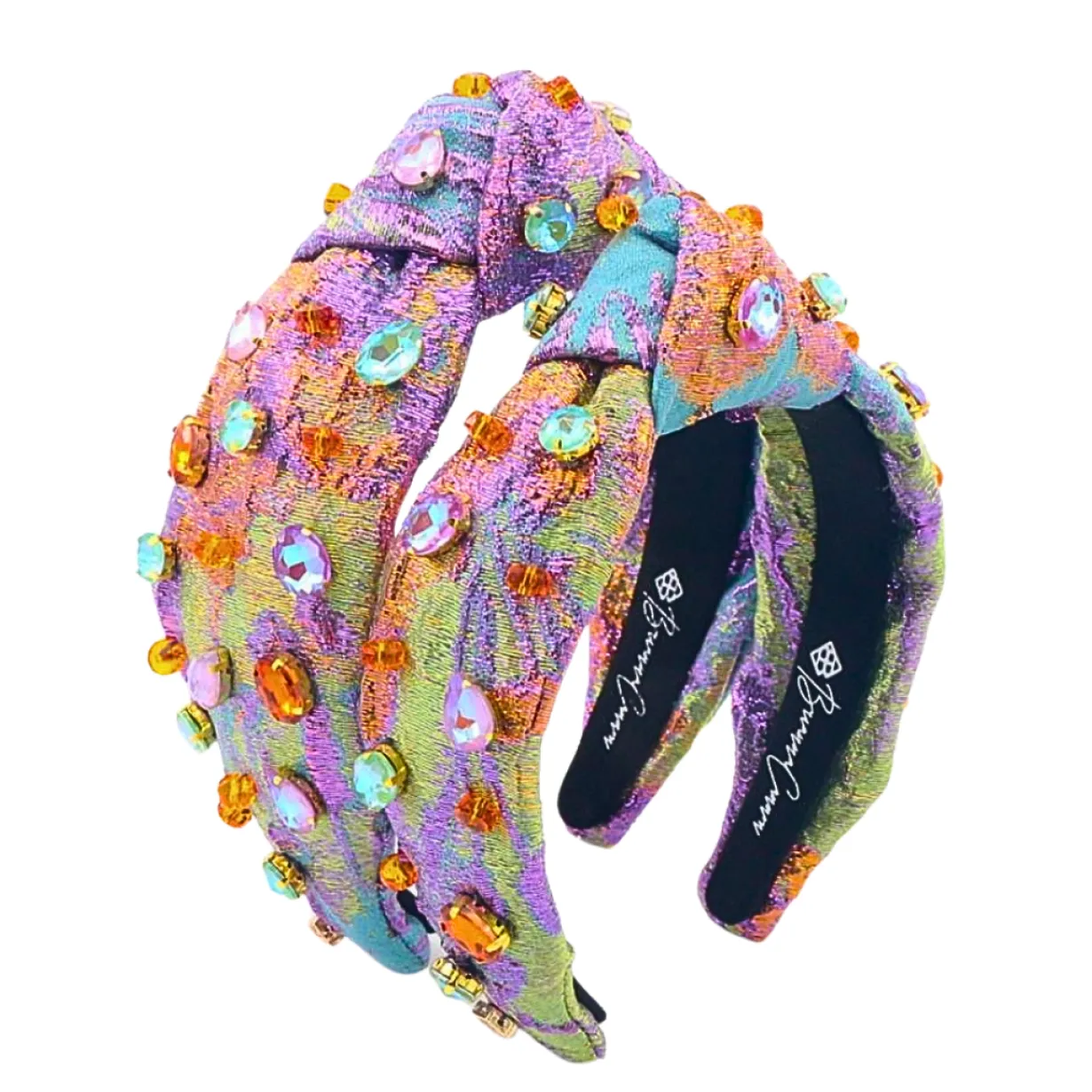 child_size_metallic_iride_3.webp Child Size Metallic Iridescence Brocade Headband With Crystals-Brianna Cannon Fashion