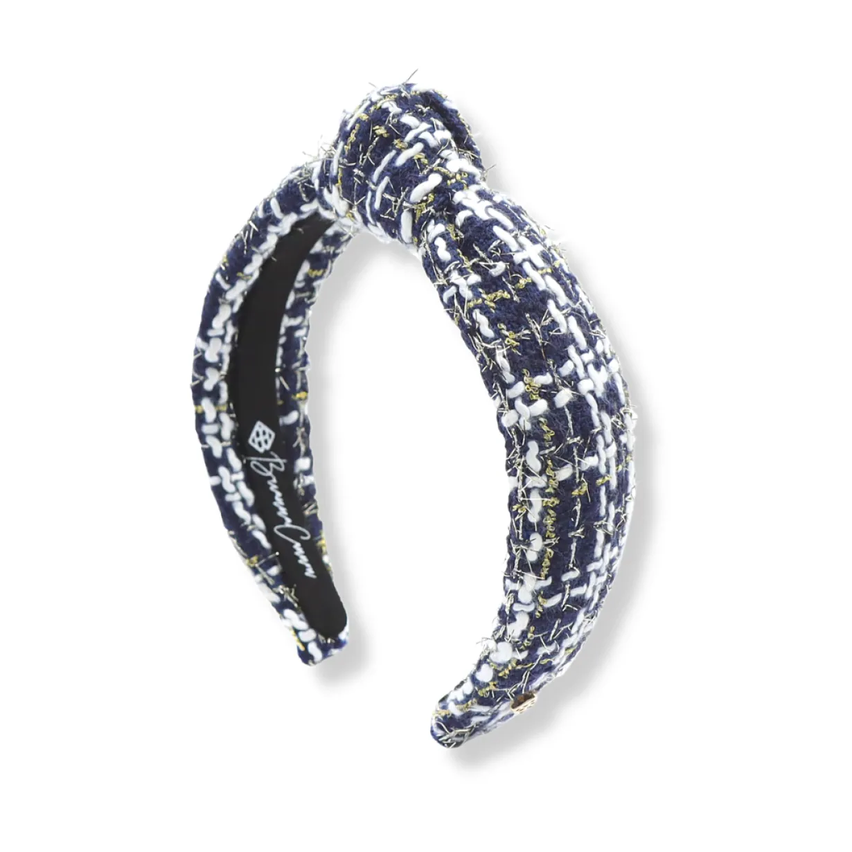 child_size_navy_gold__whi_0.webp Child Size Navy, Gold & White Tweed Headband-Brianna Cannon Best