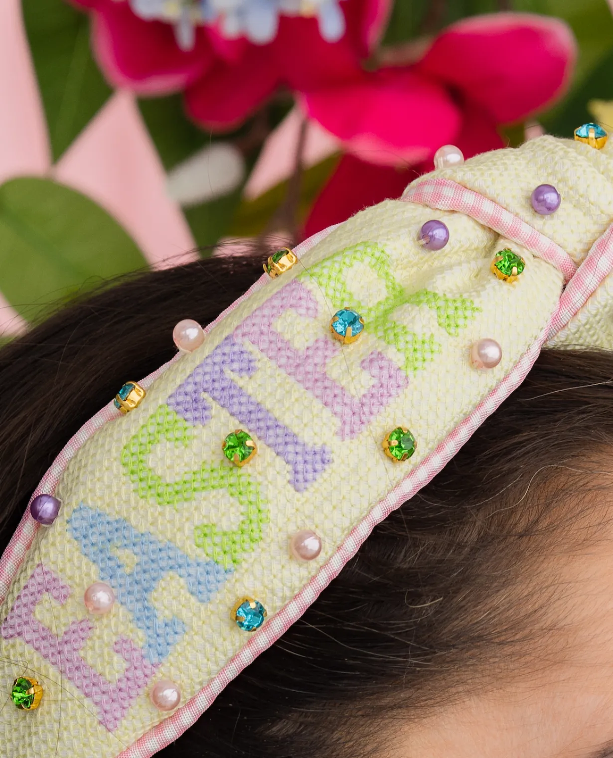child_size_pastel_yellow__4.webp Child Size Pastel Yellow EASTER Cross Stitch Headband-Brianna Cannon Hot