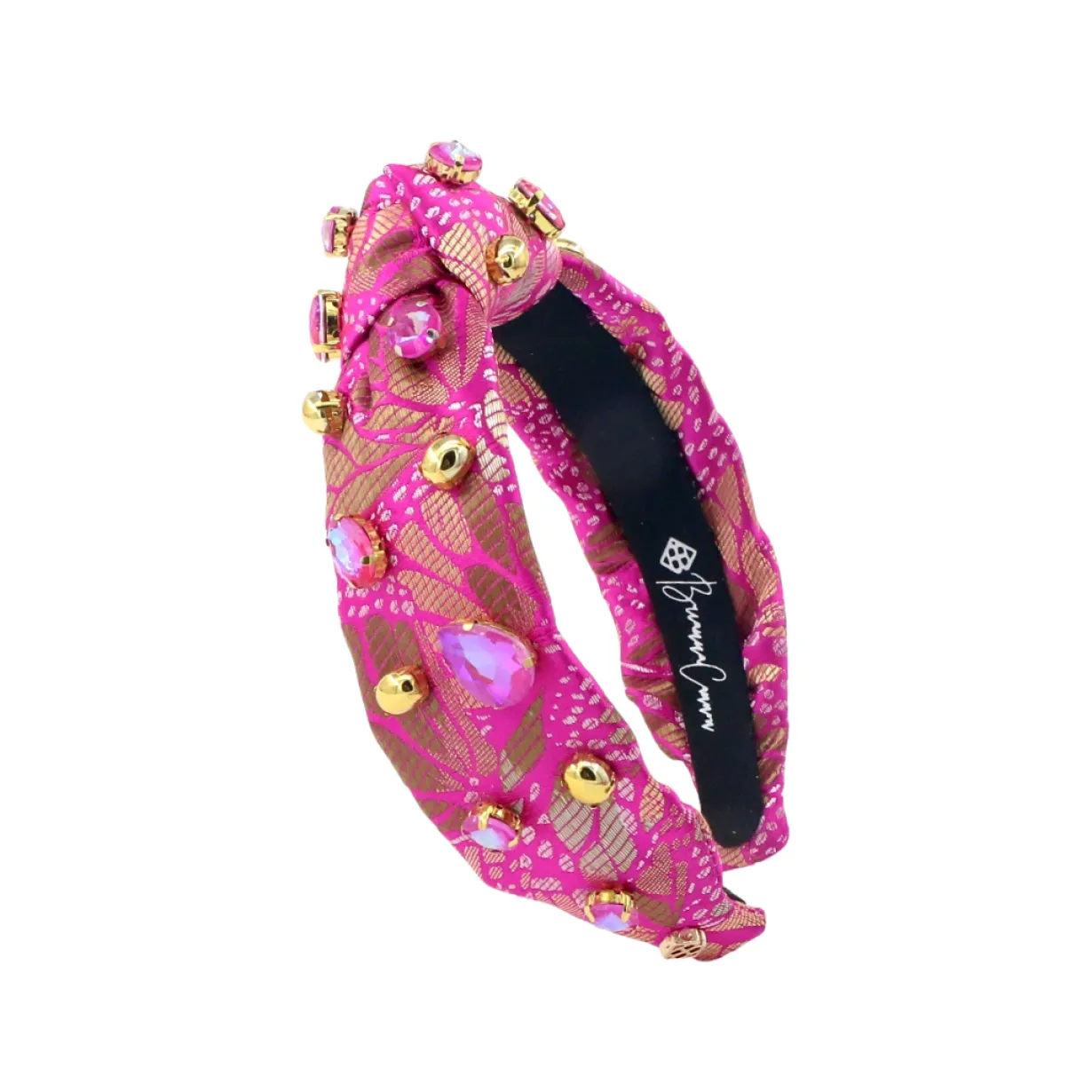 child_size_pink__gold_flo_0.webp Child Size Pink & Gold Floral Headband with Gold Beads & Pink Crystals-Brianna Cannon Outlet