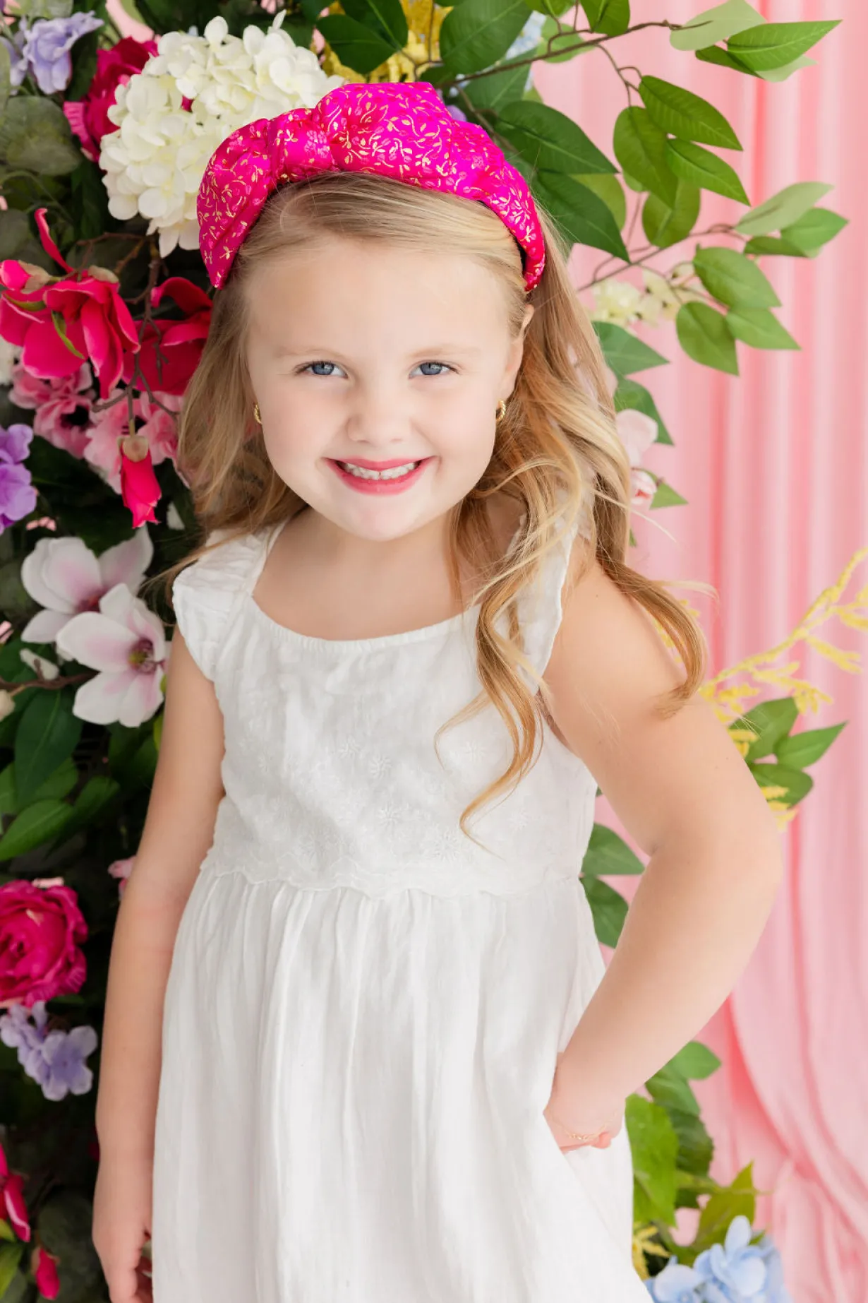 child_size_pink__gold_flo_2-1.webp Child Size Pink & Gold Floral Side Bow Headband-Brianna Cannon Outlet
