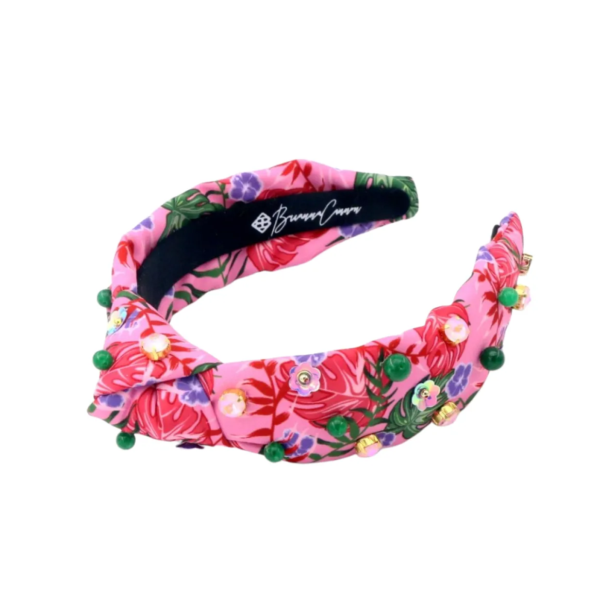 child_size_pink_luau_head_2.webp Child Size Pink Luau Headband with Crystals & Beads-Brianna Cannon Sale