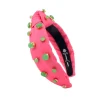 Child Size Pink Shimmer Headband with Jade Stones-Brianna Cannon Outlet
