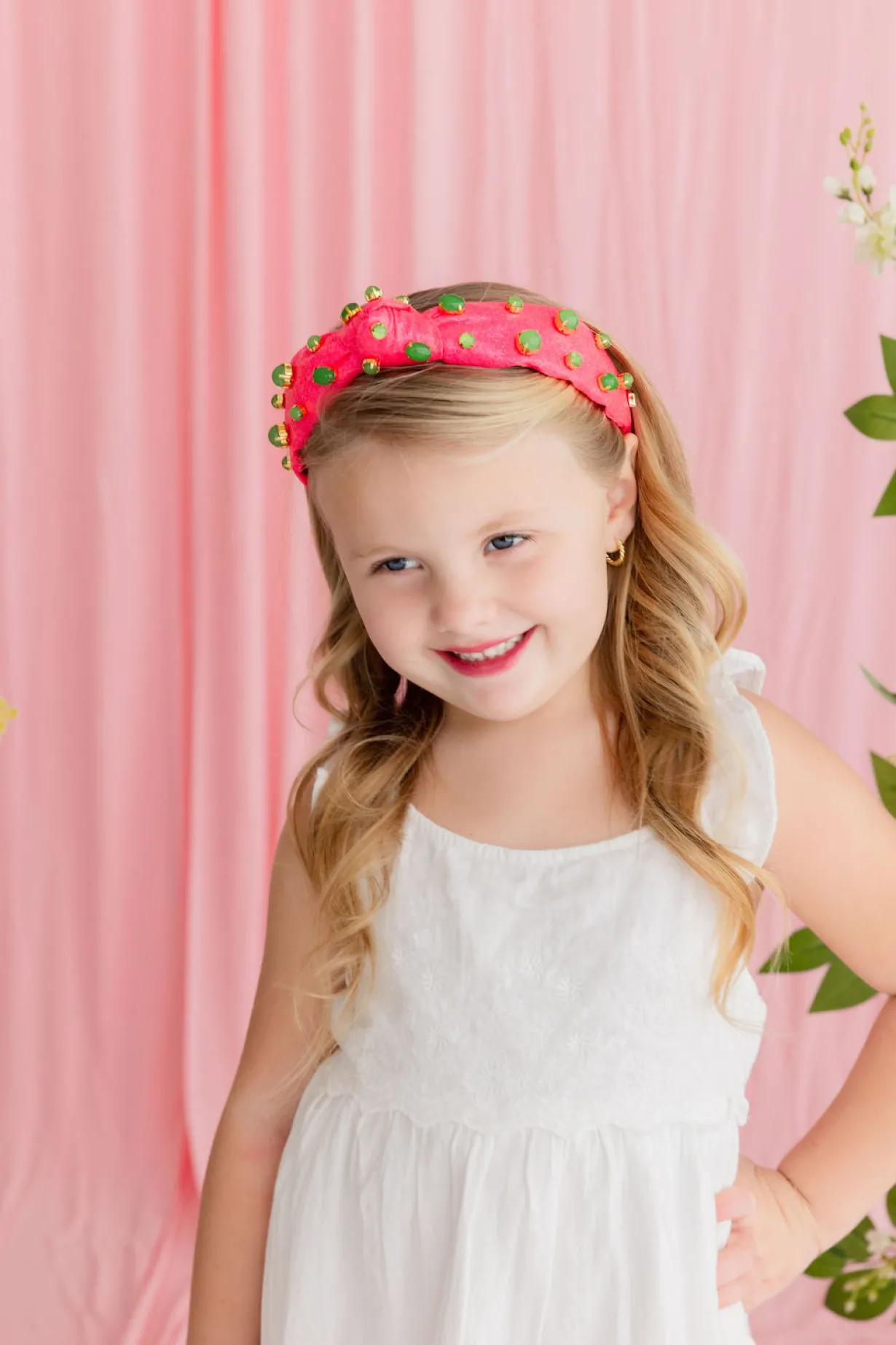 child_size_pink_shimmer_h_1.webp Child Size Pink Shimmer Headband with Jade Stones-Brianna Cannon Outlet