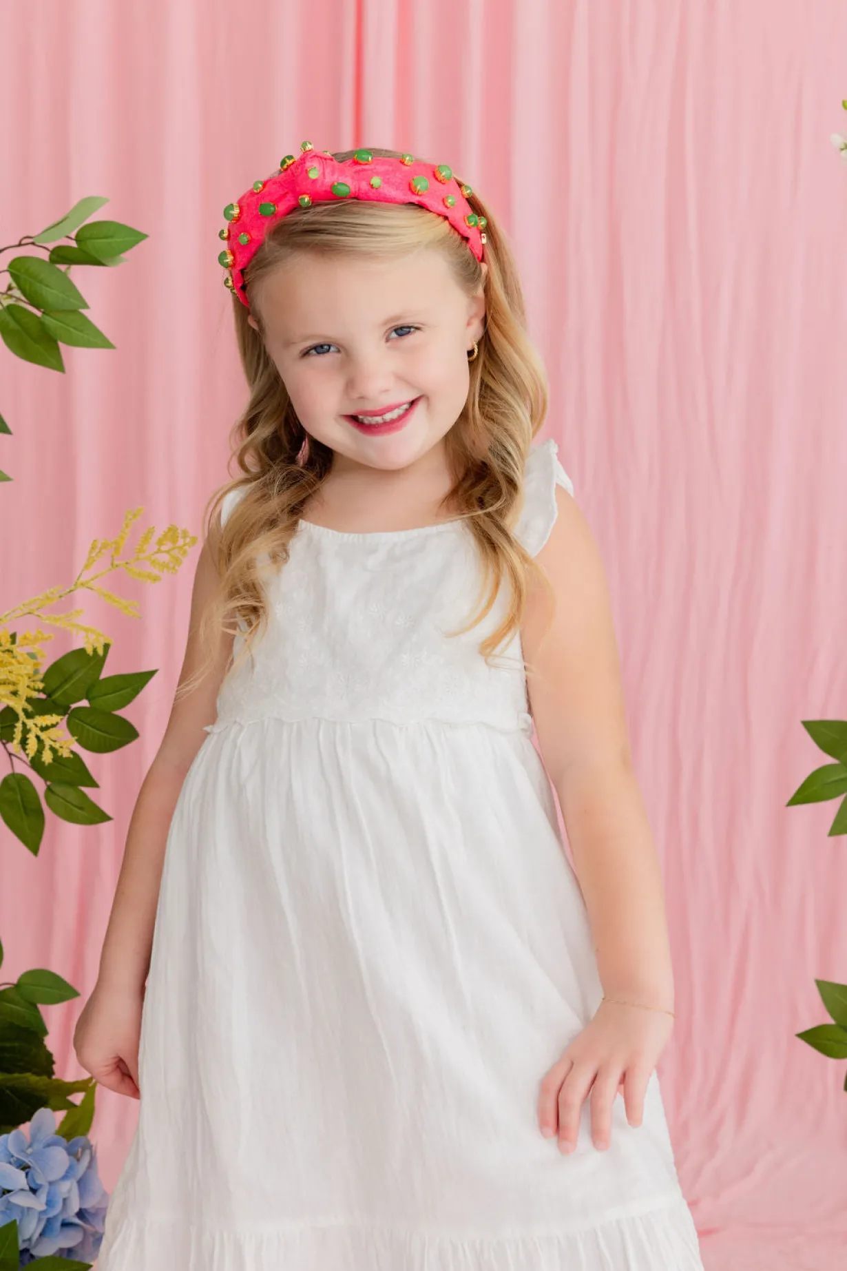 child_size_pink_shimmer_h_4.webp Child Size Pink Shimmer Headband with Jade Stones-Brianna Cannon Outlet