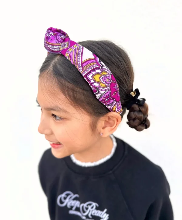 Child Size Purple Bandana Knotted Headband-Brianna Cannon Clearance