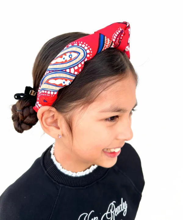 Child Size Red Bandana Knotted Headband-Brianna Cannon Fashion