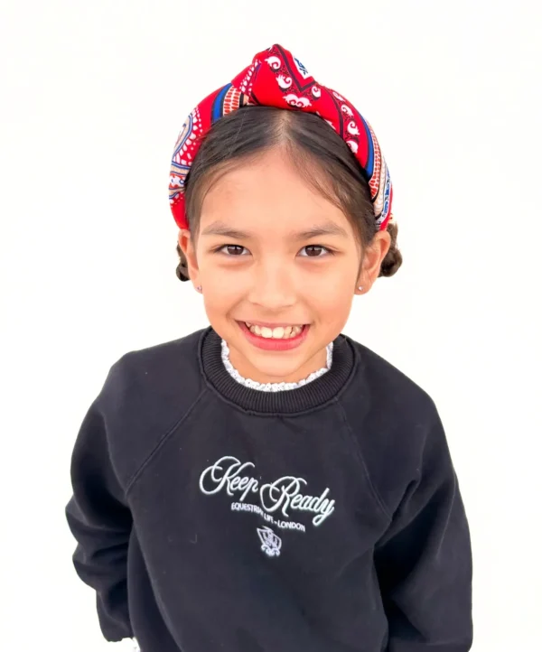 Child Size Red Bandana Knotted Headband-Brianna Cannon Fashion