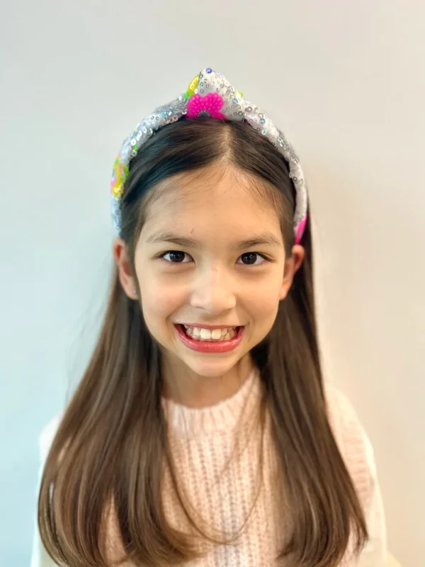 Child Size Sequin Headband with Bright Flowers-Brianna Cannon Fashion