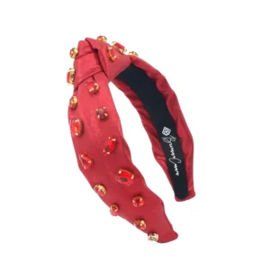 Child Size Shimmer Headband with Hand-Sewn Crystals in Red-Brianna Cannon Outlet