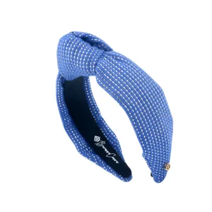 Child Size Solid Tweed and Gold Headband in Blue-Brianna Cannon Best