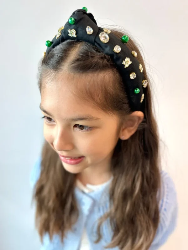 Child Size Southlake Carroll Logo Headband With Pearls and Crystals-Brianna Cannon Online