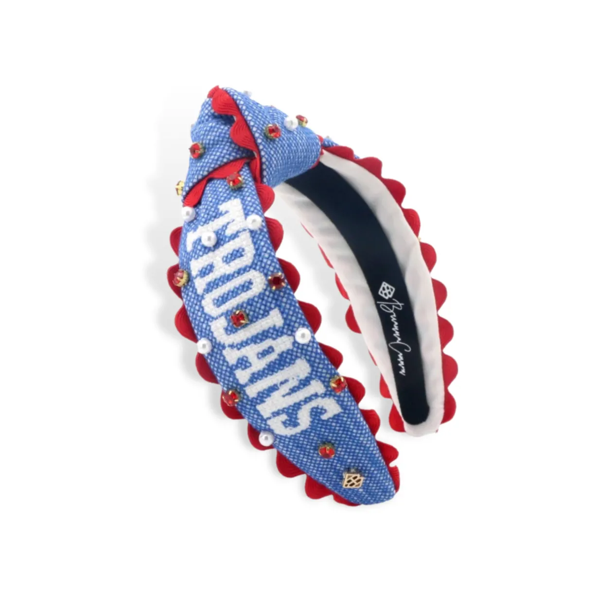child_size_tca_trojans_cr_0.webp Child Size TCA TROJANS Cross-Stitch Headband With Crystals and Pearls-Brianna Cannon Discount
