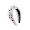 Child Size White TCA Logo Headband With Pearls and Crystals-Brianna Cannon Sale
