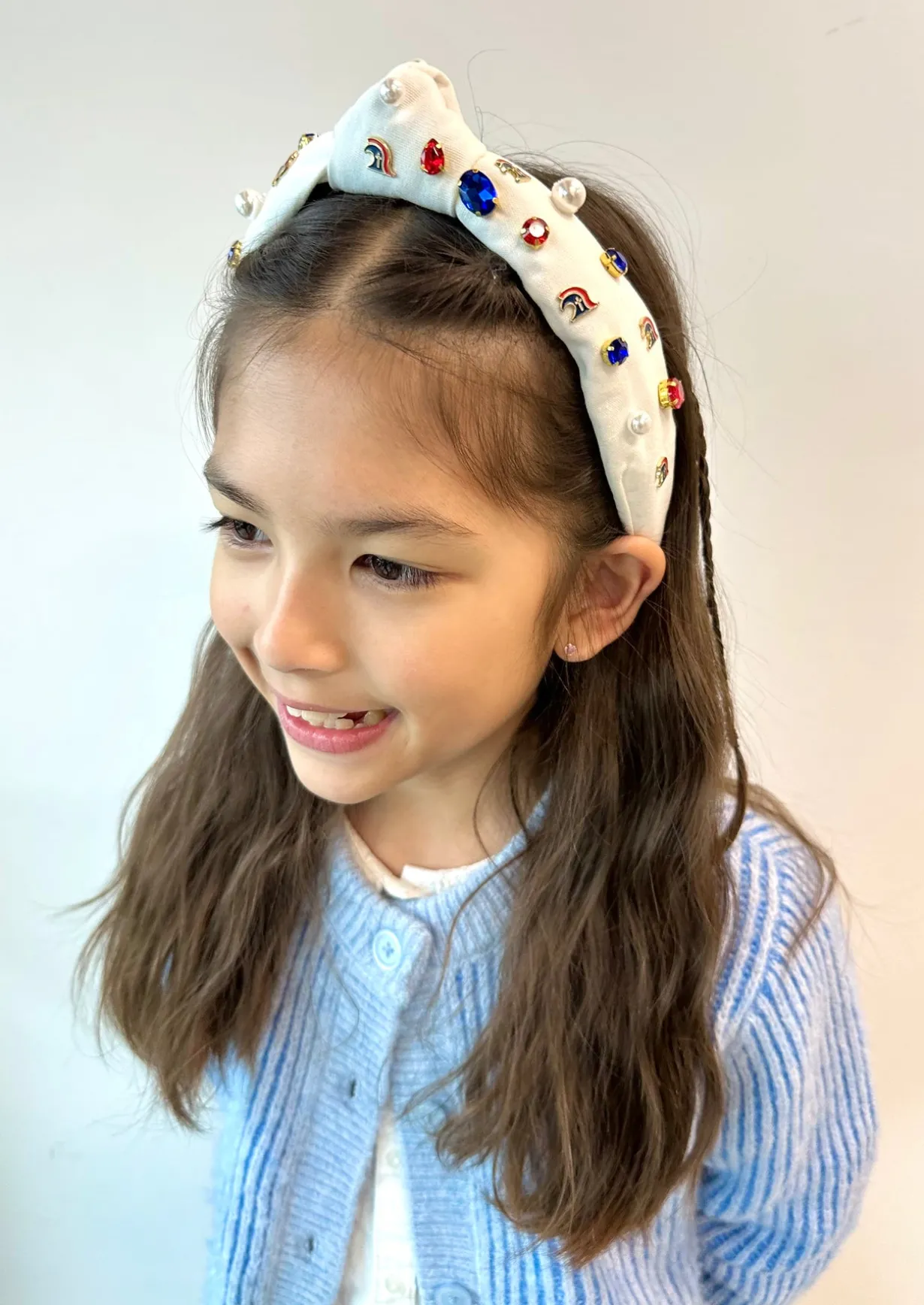 child_size_white_tca_logo_1.webp Child Size White TCA Logo Headband With Pearls and Crystals-Brianna Cannon Sale