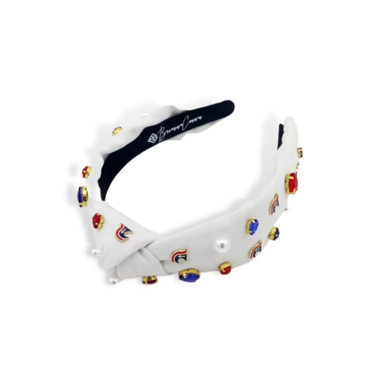 child_size_white_tca_logo_2.webp Child Size White TCA Logo Headband With Pearls and Crystals-Brianna Cannon Sale