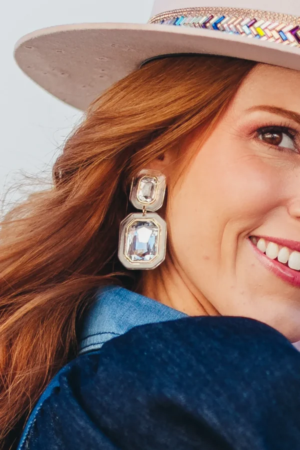 Clear Crystal Drop Earrings-Brianna Cannon Clearance