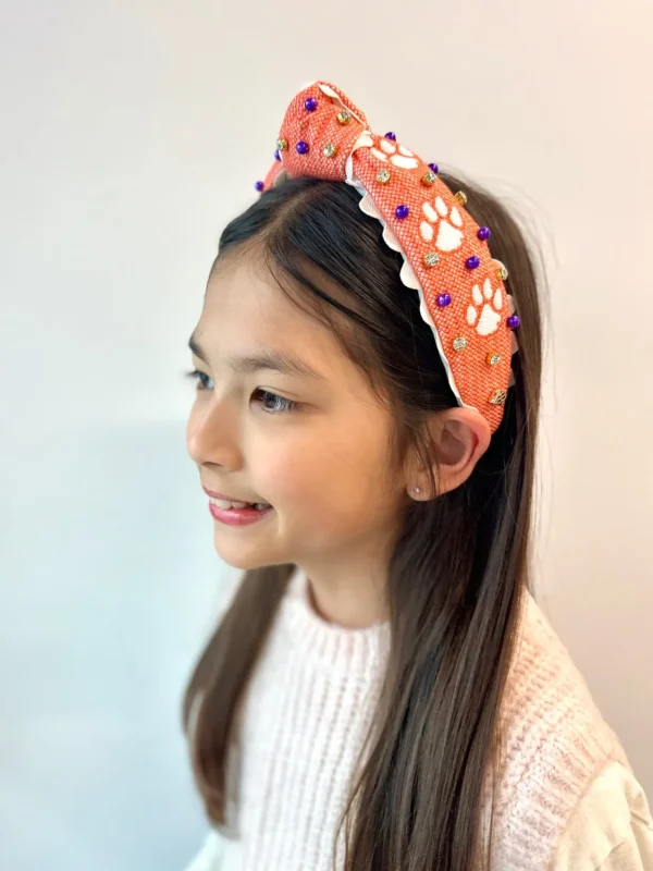 Clemson Child Size Cross Stitch Headband-Brianna Cannon Best