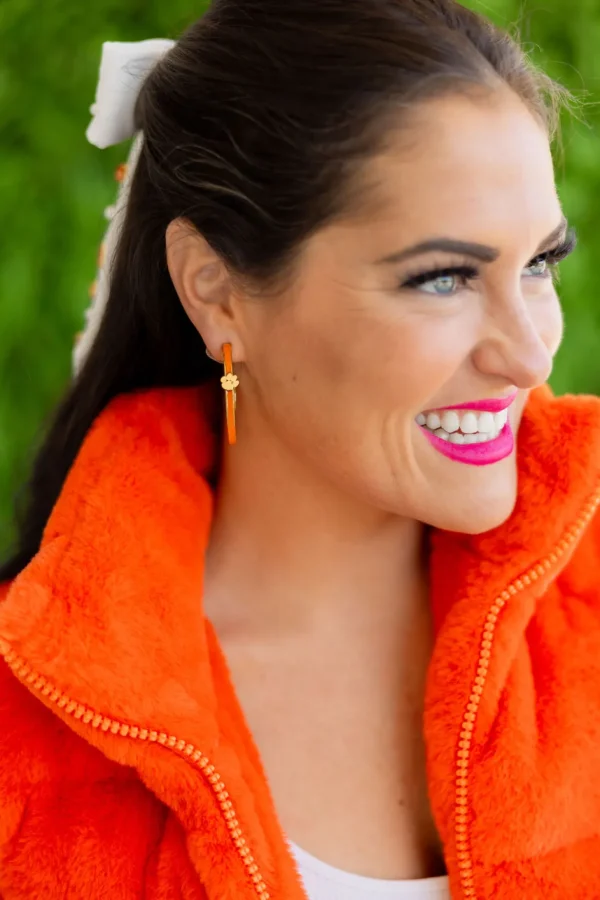 Clemson Logo Hoop Earrings-Brianna Cannon Fashion