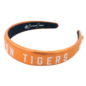 Clemson Orange Thin Embroidered Headband-Brianna Cannon Fashion