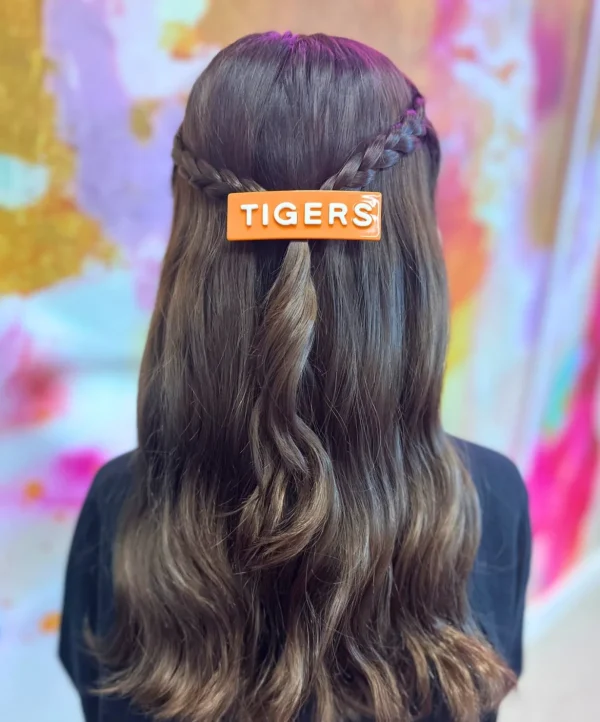 Clemson Orange TIGERS Rectangle Barrette Clip-Brianna Cannon New