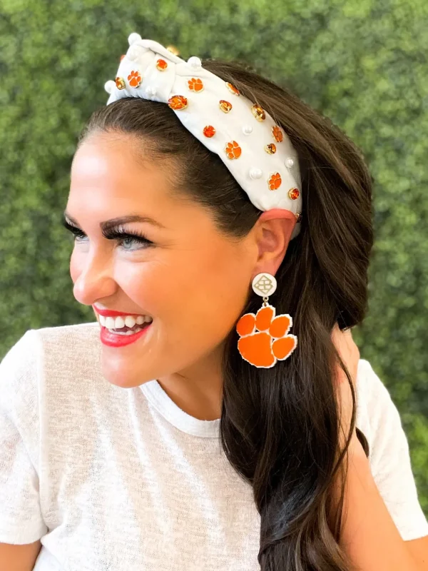 Clemson White Logo Headband-Brianna Cannon Online