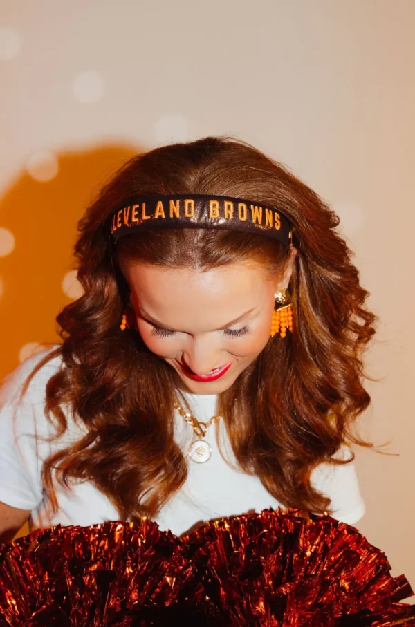 Cleveland Browns Thin Embroidered Headband-Brianna Cannon Online