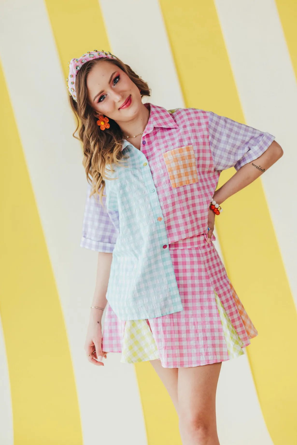 color_block_gingham_butto_11.webp Color Block Gingham Button-Down Shirt-Brianna Cannon Outlet