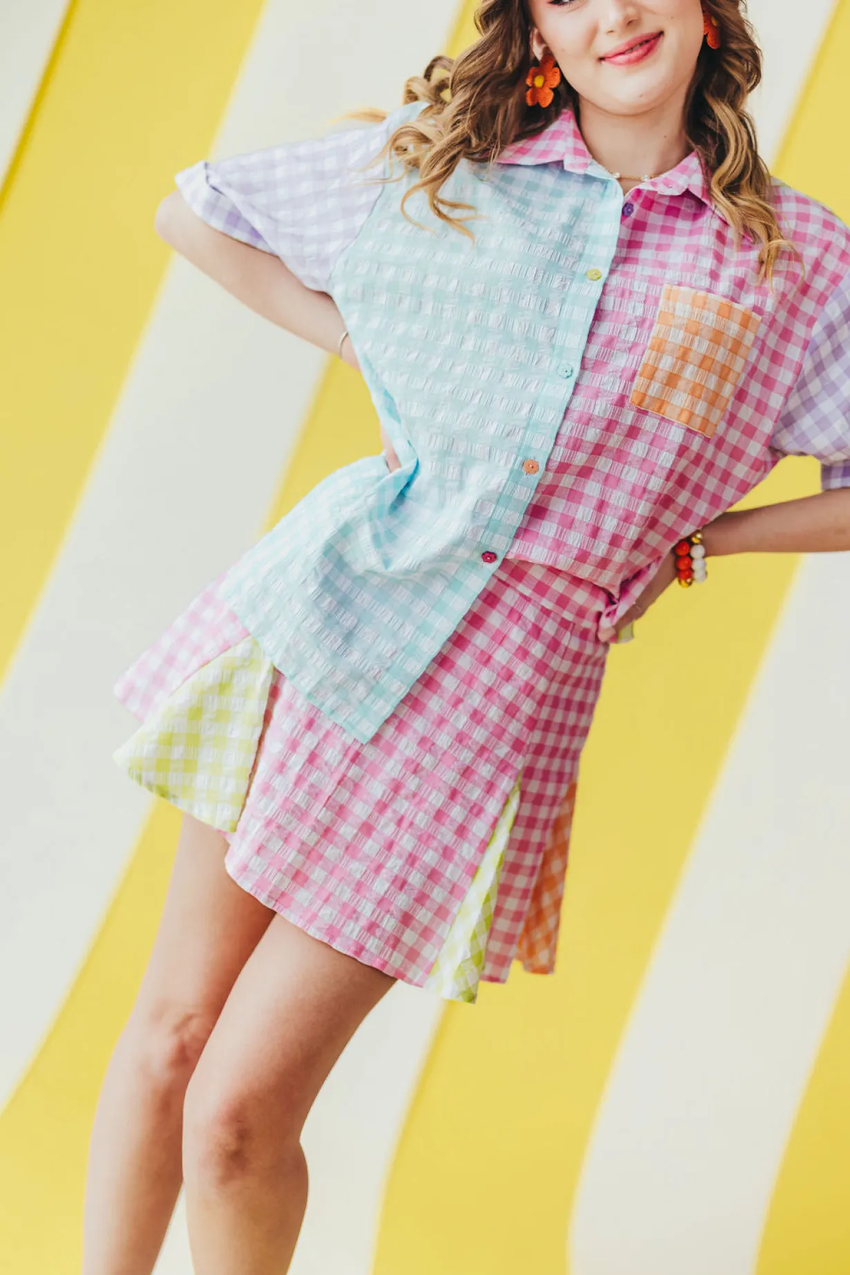 color_block_gingham_butto_2.webp Color Block Gingham Button-Down Shirt-Brianna Cannon Outlet