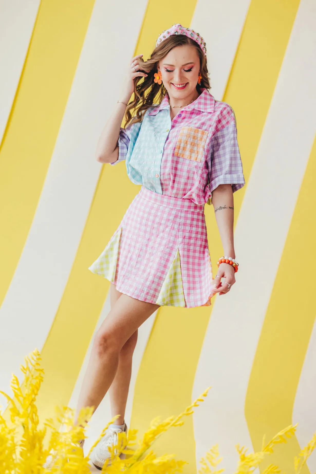 color_block_gingham_butto_3.webp Color Block Gingham Button-Down Shirt-Brianna Cannon Outlet