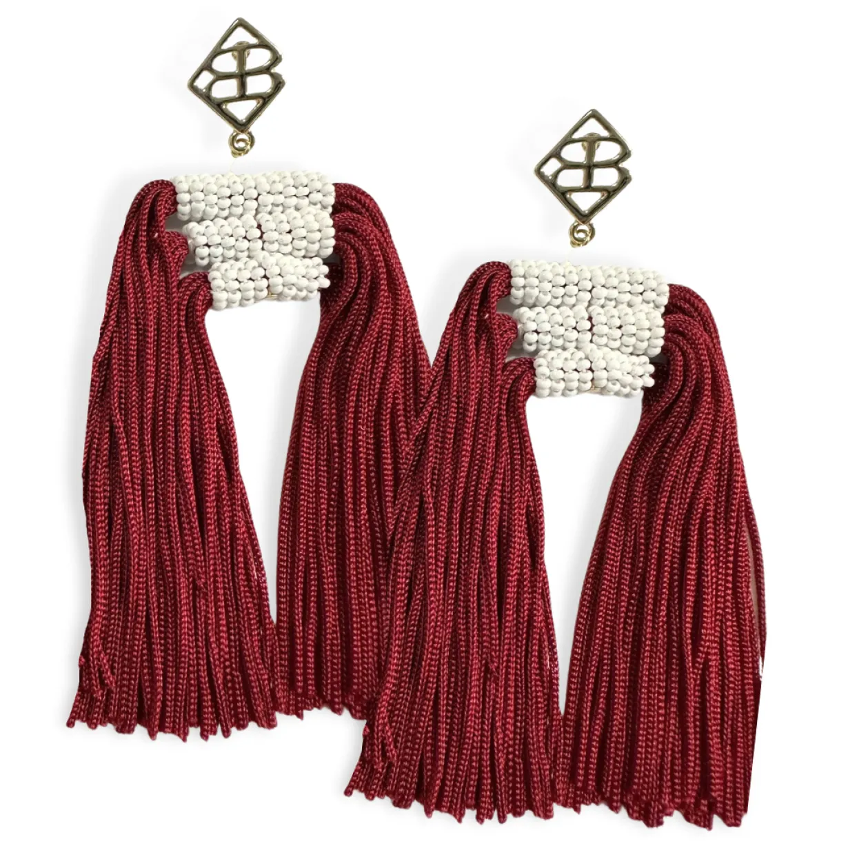 color_block_tassel_earrin_0-1.webp Color Block Tassel Earrings - Maroon and White-Brianna Cannon Outlet