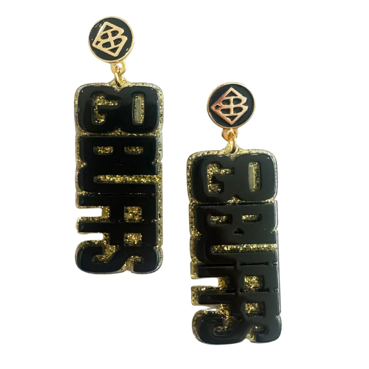 colorado_black__gold_glit_0.webp Colorado Black & Gold Glitter GO BUFFS Earrings-Brianna Cannon Sale