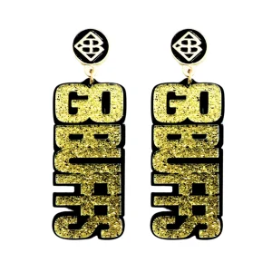 Colorado Gold Glitter & Black GO BUFFS Earrings-Brianna Cannon Sale