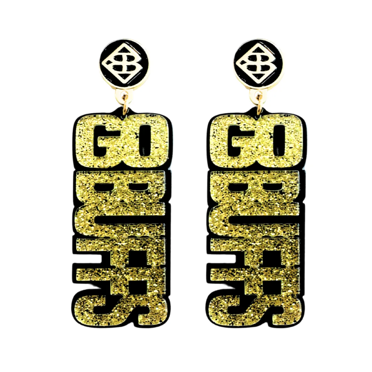colorado_gold_glitter__bl_0.webp Colorado Gold Glitter & Black GO BUFFS Earrings-Brianna Cannon Sale