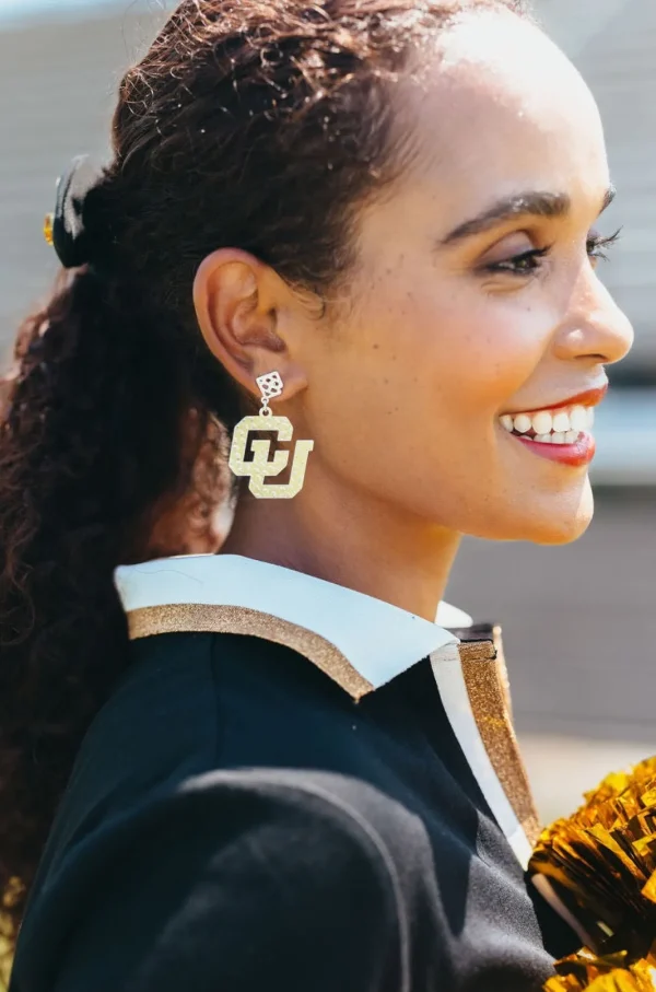 Colorado Gold Logo Earring with BC Logo-Brianna Cannon Clearance