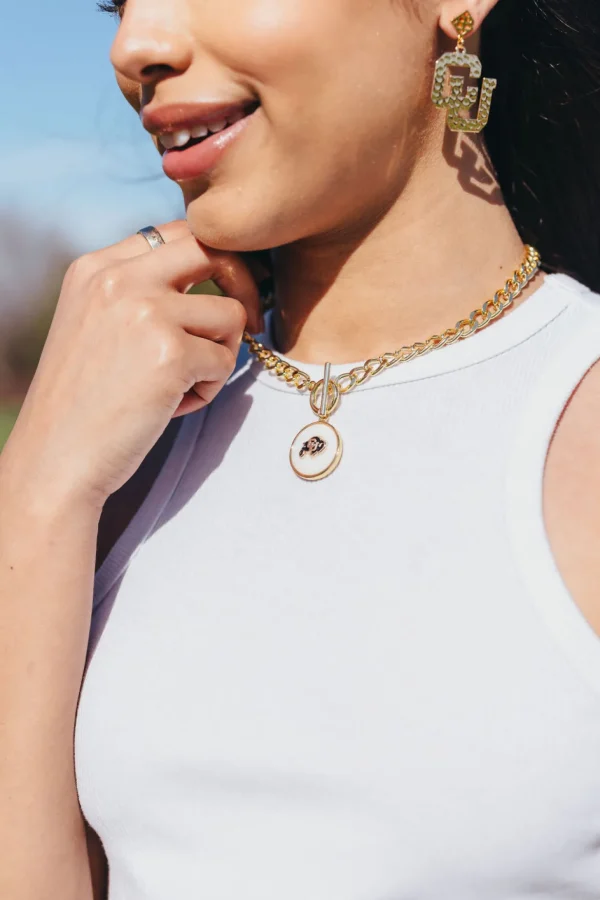 Colorado Gold Logo Earring with BC Logo-Brianna Cannon Clearance