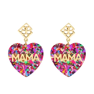 Confetti MAMA Heart Earrings-Brianna Cannon Discount