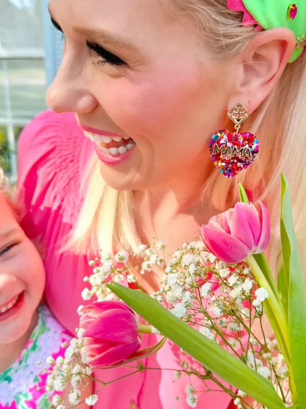 Confetti MAMA Heart Earrings-Brianna Cannon Discount
