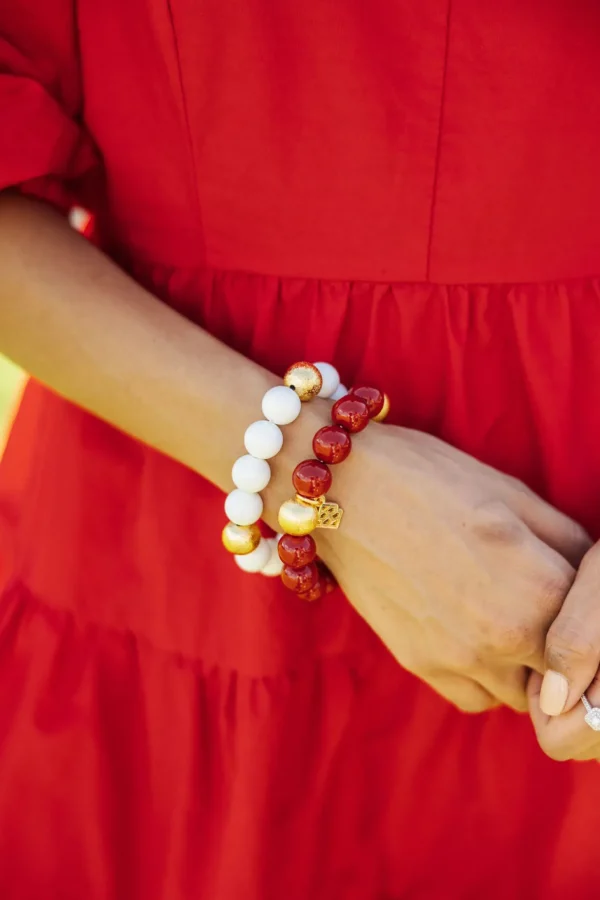 Crimson Beaded Brianna Bracelet-Brianna Cannon Fashion