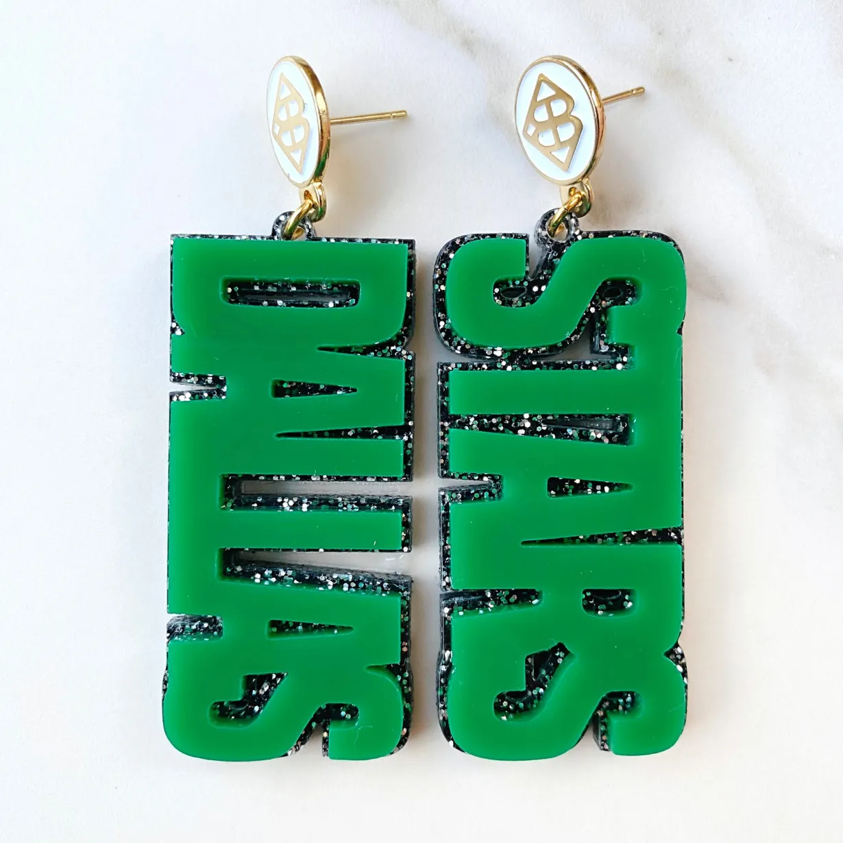 dallas_stars__green_dalla_0.webp Dallas Stars - Green DALLAS STARS over Black Glitter with White Logo Top-Brianna Cannon Best