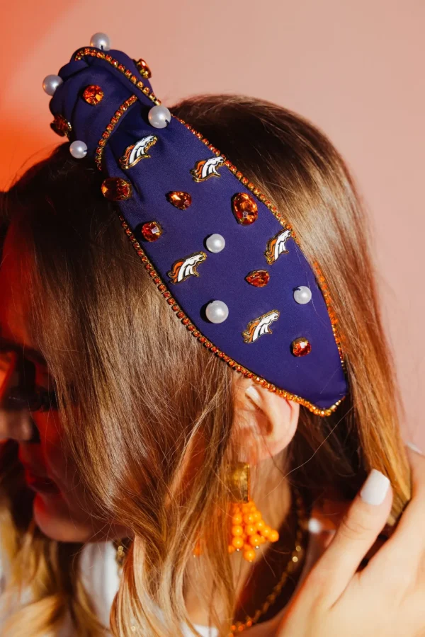 Denver Broncos Navy Logo Headband-Brianna Cannon Online