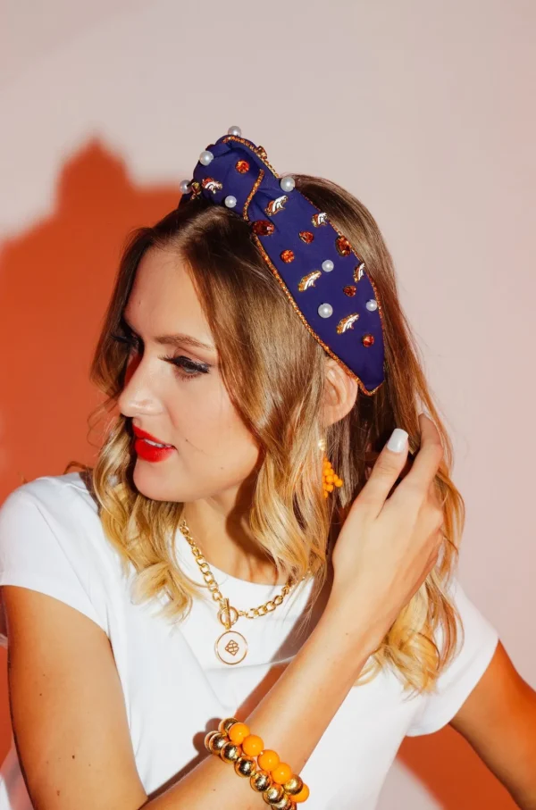Denver Broncos Navy Logo Headband-Brianna Cannon Online