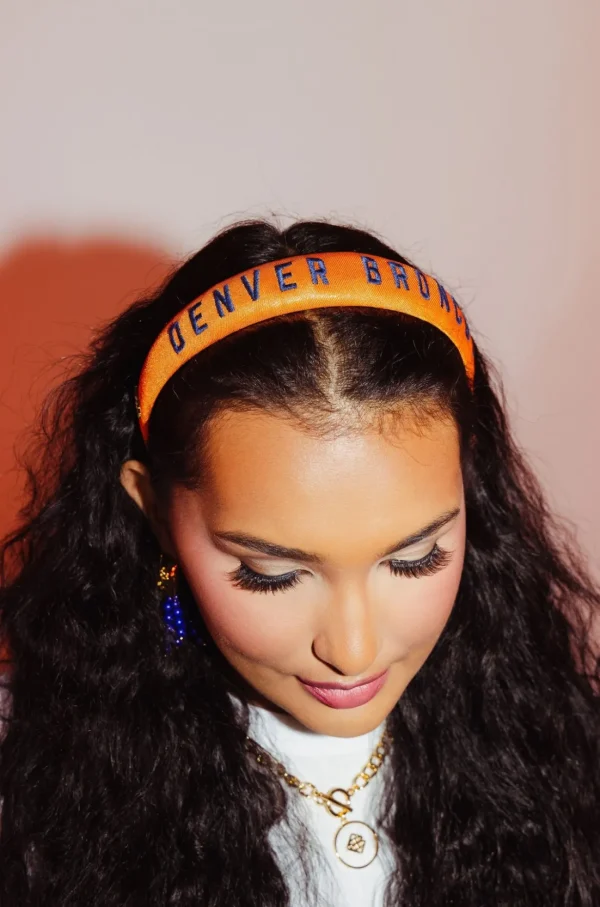 Denver Broncos Thin Embroidered Headband-Brianna Cannon Sale
