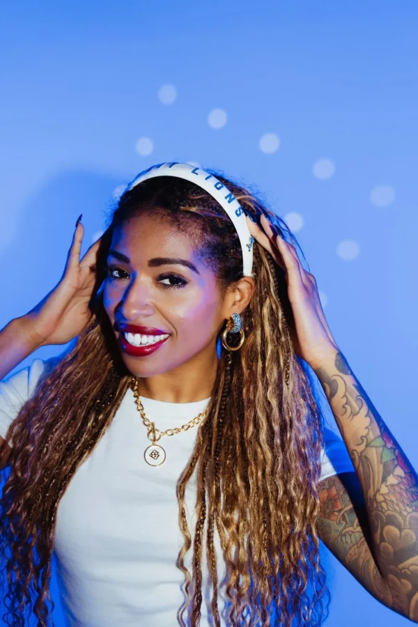 Detroit Lions Thin Embroidered Headband-Brianna Cannon Discount