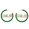 EAGLES Green Pavé Hoop Earrings-Brianna Cannon Discount