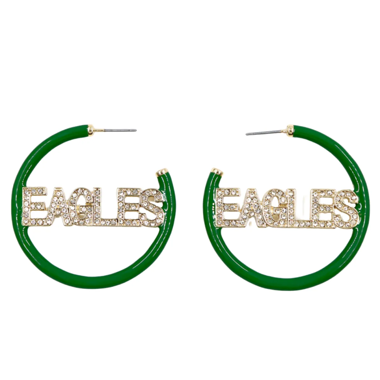 eagles_green_pav_hoop_ear_0.webp EAGLES Green Pavé Hoop Earrings-Brianna Cannon Discount